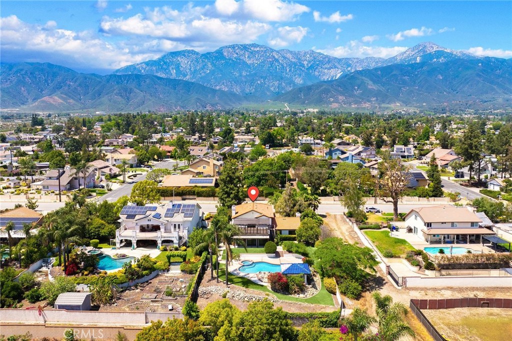 8093 Banyan Street Rancho Cucamonga, CA 91701 - Photo 61 of 65 an aerial view of residential houses with outdoor space