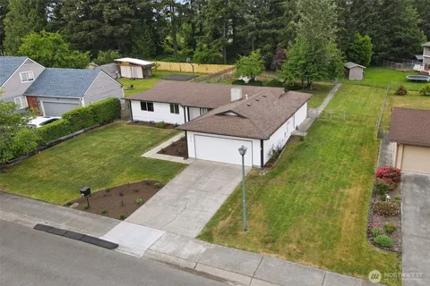 an aerial view of a house
