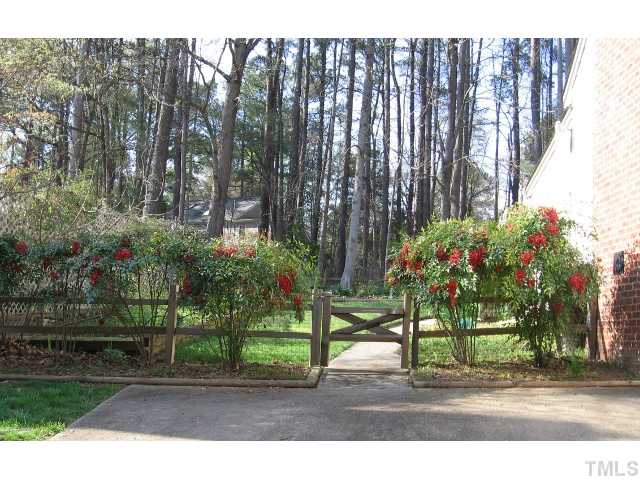 Inviting side yard access with a sidewalk and ramp to the back deck.