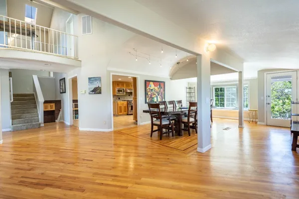a view of dining room with furniture