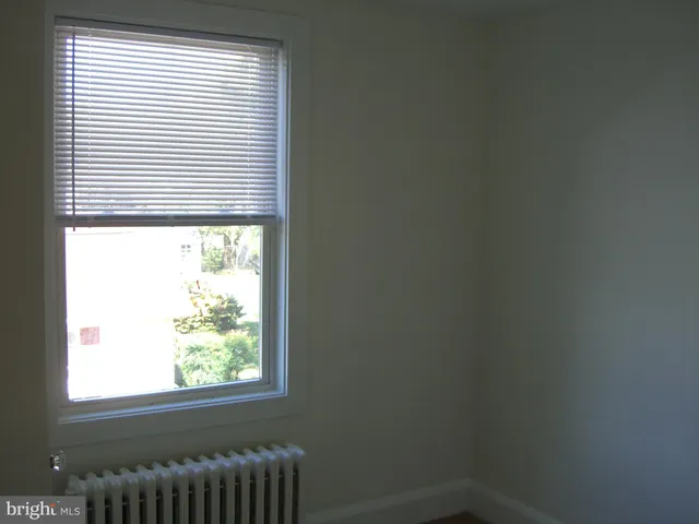 a view of a small space with a window
