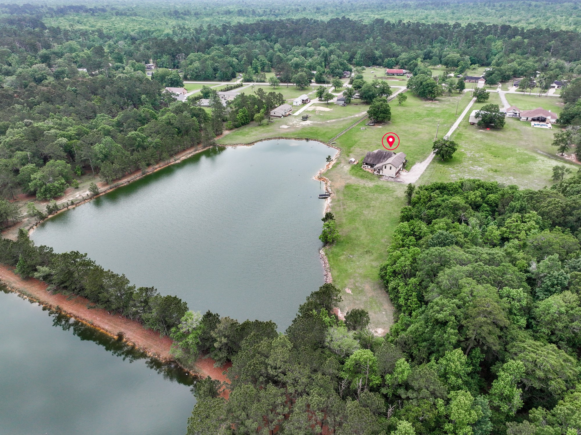 10573 Cooks Lake Road Lumberton, TX 77657 - Photo 47 of 47 an aerial view of lake residential house with outdoor space and trees around