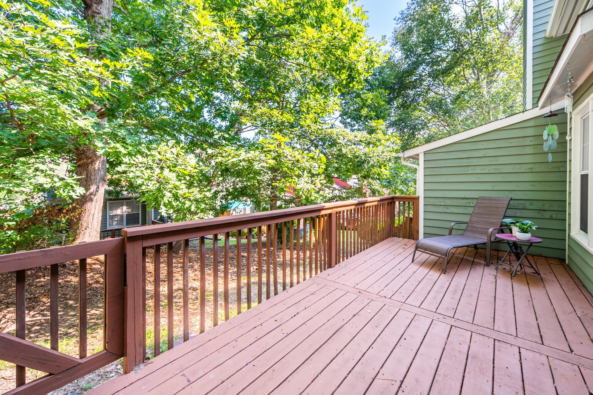 118 Long Shadow Place Durham, NC 27713 - Photo 17 of 24 a view of deck with wooden floor and outdoor seating
