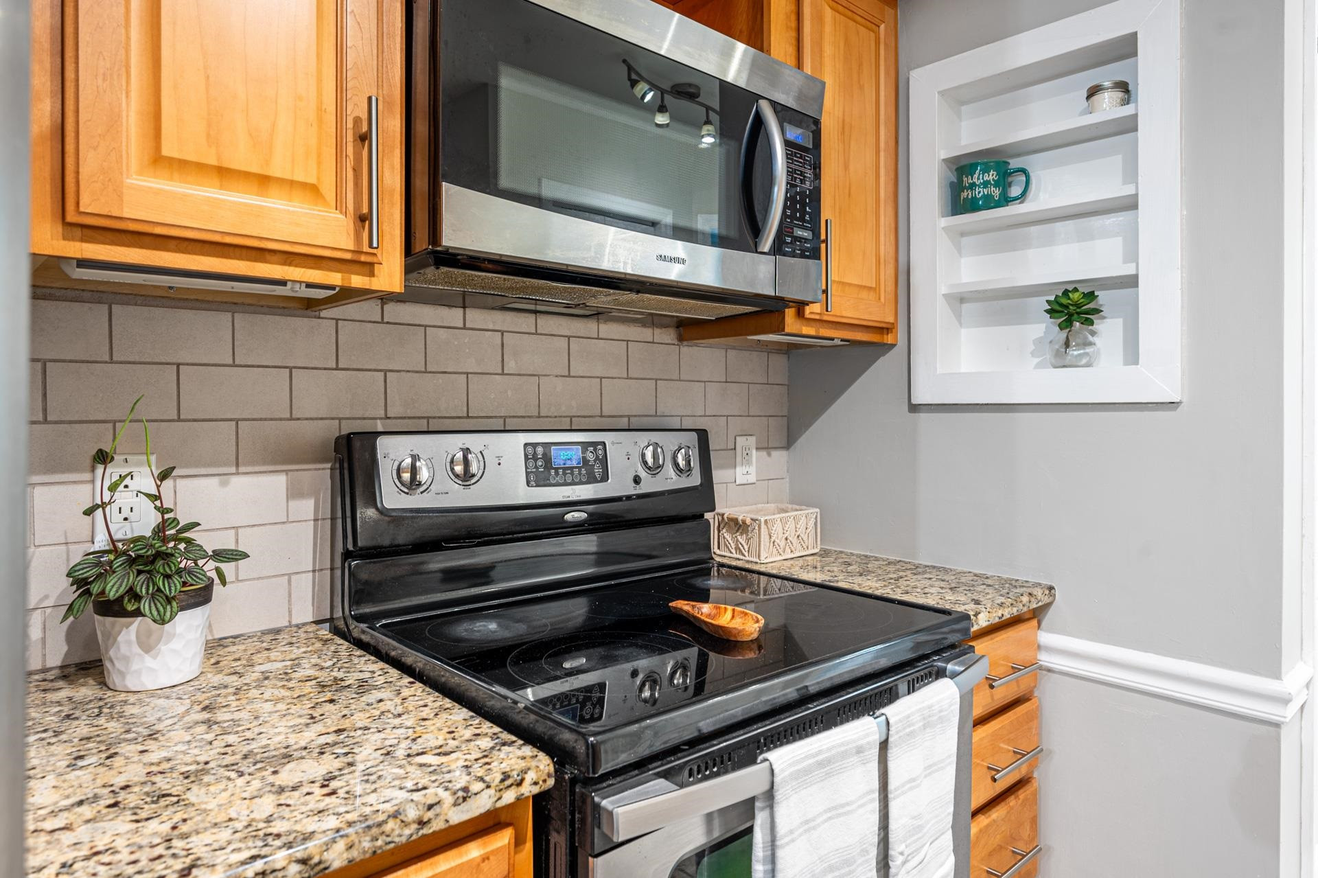 118 Long Shadow Place Durham, NC 27713 - Photo 9 of 24 a kitchen with a stove and a microwave