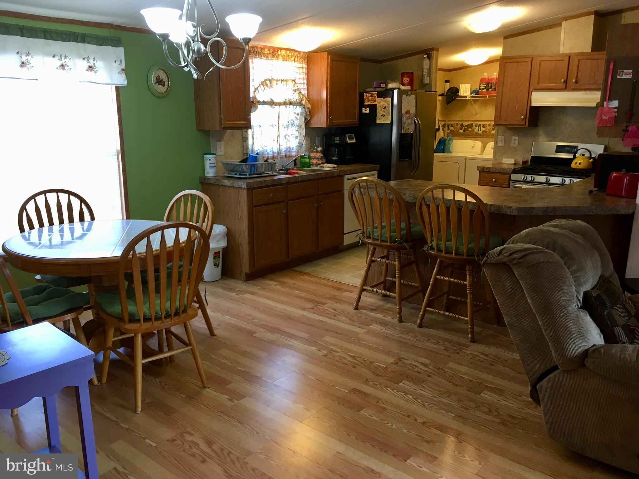 Looking into the kitchen and dining area