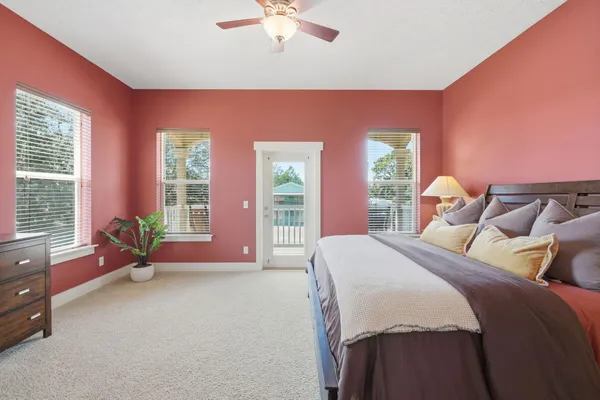 a view of balcony with furniture