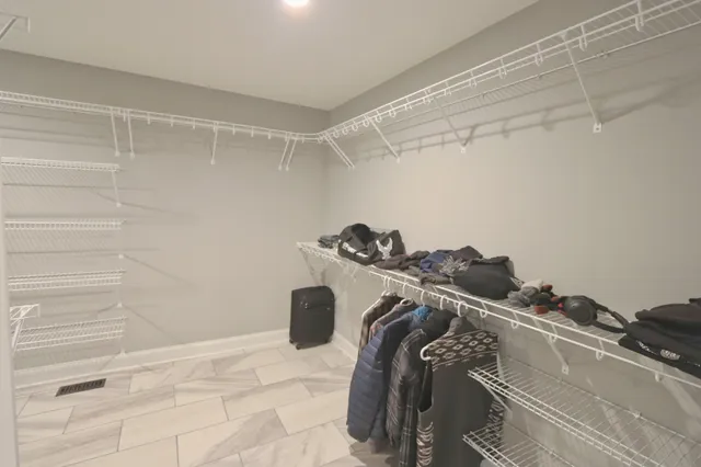 a view of a closet area