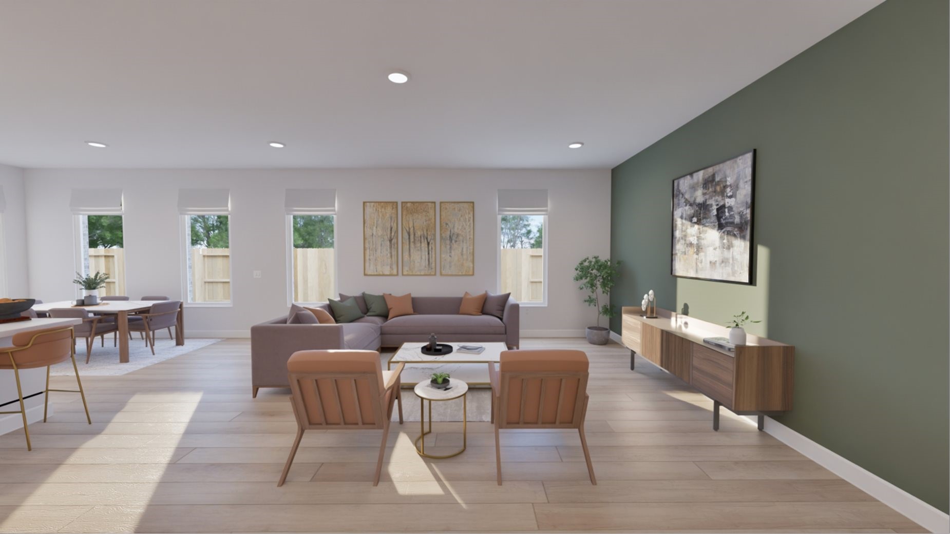 4227 Eagle Pass Drive Rosharon, TX 77583 - Photo 9 of 14 a living room with furniture a large window and wooden floor