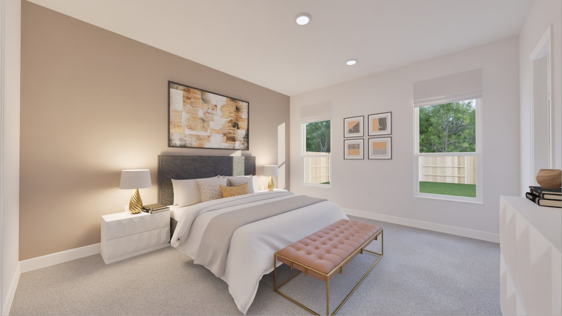 4227 Eagle Pass Drive Rosharon, TX 77583 - Photo 10 of 14 a bedroom with a bed and a painting on the wall