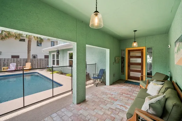 a living room with furniture