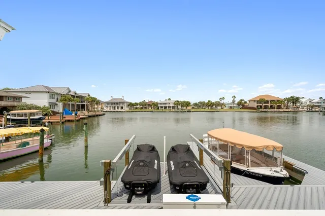 a view of a lake with houses