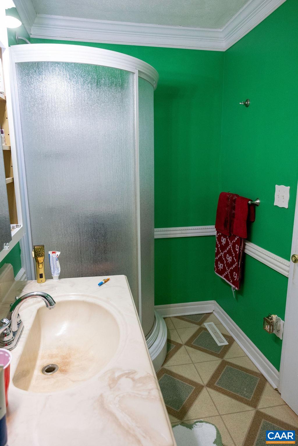 5705 Louisa Road Keswick, VA 22947 - Photo 16 of 19 a bathroom with a sink and a mirror