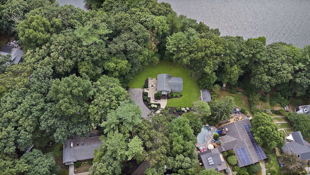 80 Evergreen Road Natick, MA 01760 - Photo 35 of 39 an aerial view of a house with yard swimming pool and outdoor seating