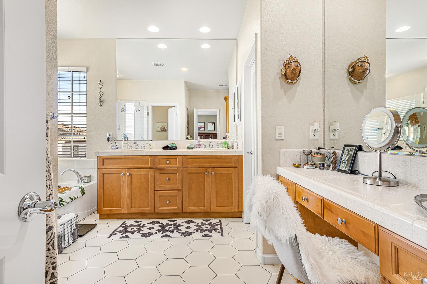 2167 Linwood Avenue Santa Rosa, CA 95404 - Photo 51 of 80 a bathroom with a sink mirror and shower