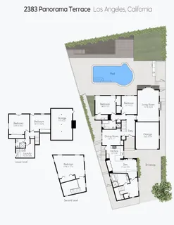 a hallway with painting and a potted plant