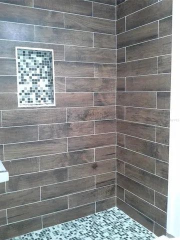 a bathroom with a window