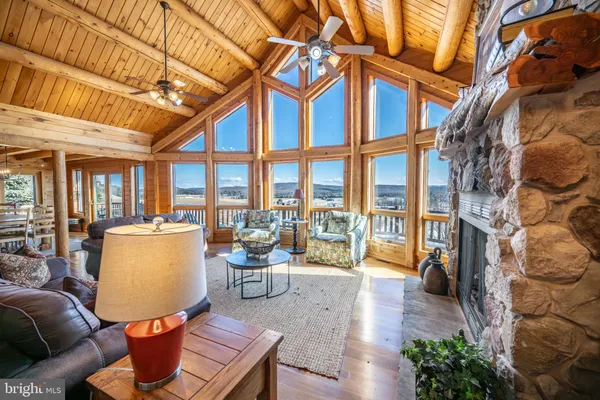 a living room with furniture