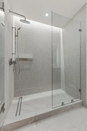 a view of small space with racks on the wall