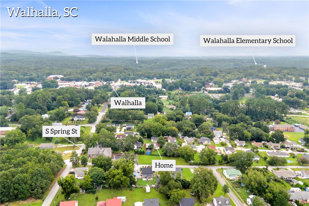 308 Verner Street Walhalla, SC 29691 - Photo 43 of 49 Lush green trees and local neighborhoods extend toward the distant horizon under soft skies.