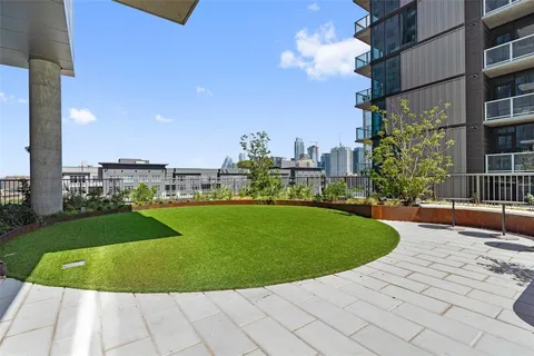 a view of a swimming pool with a fountain