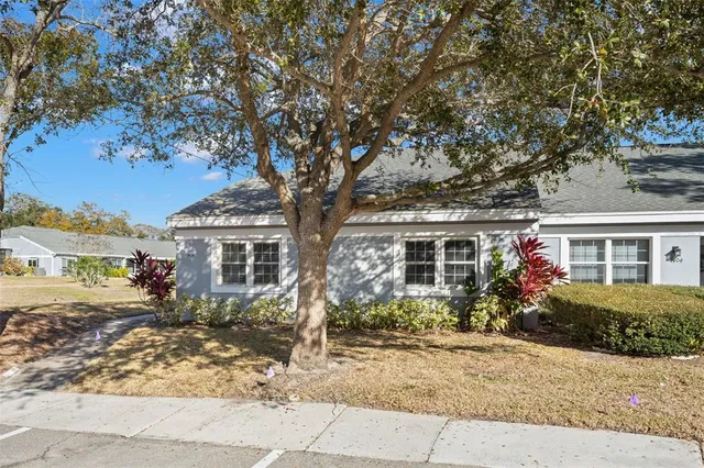 front view of house with a tree in front of it