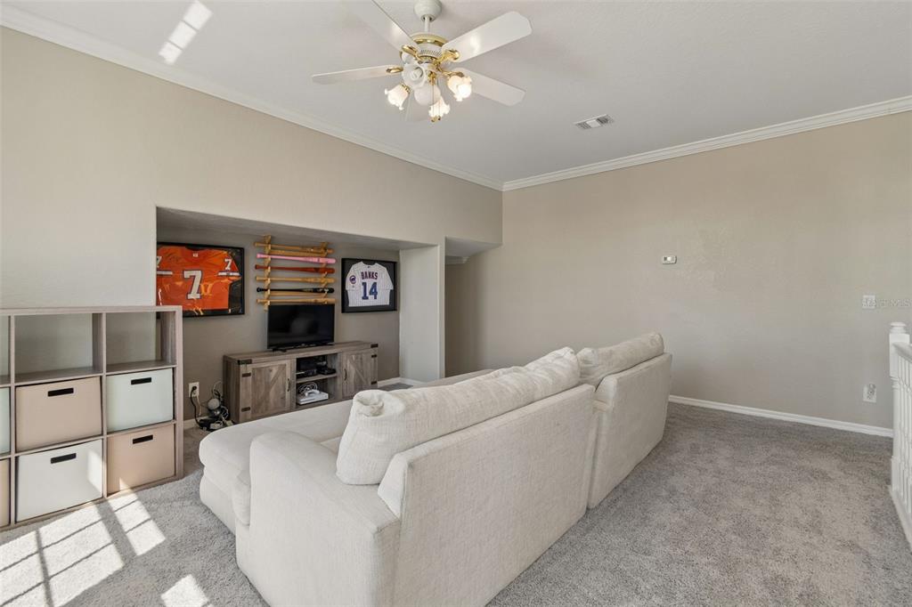 703 Bunker View Drive Apollo Beach, FL 33572 - Photo 33 of 49 a living room with furniture and a flat screen tv