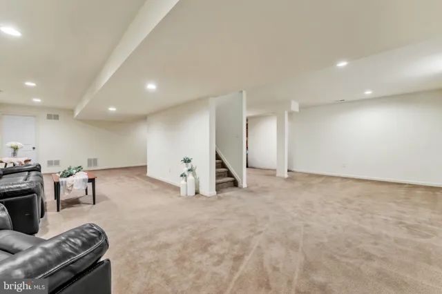 a view of a livingroom with furniture and a living room