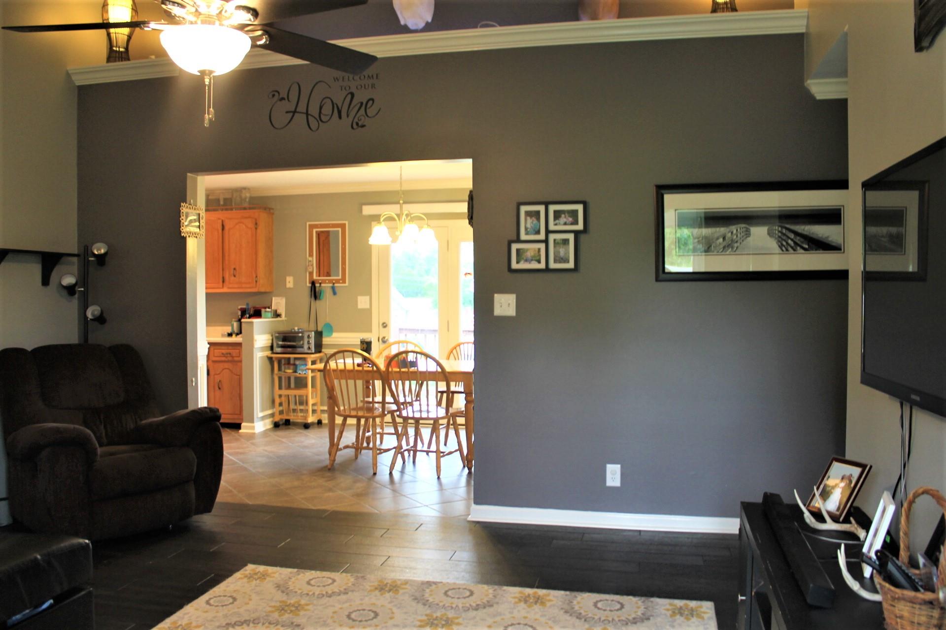 Living room with tile floors. 
