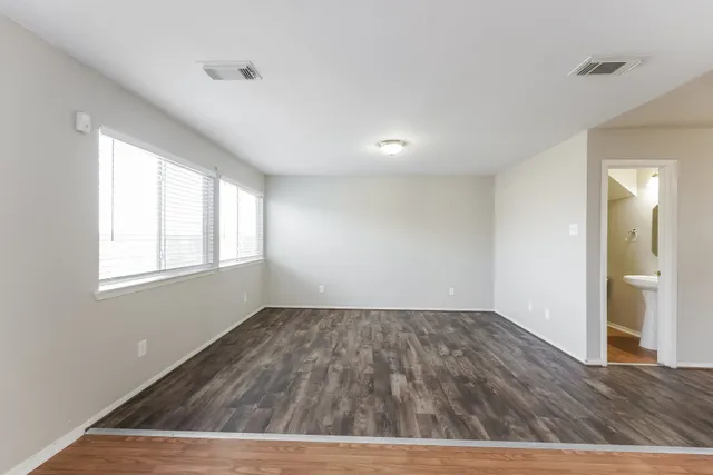 an empty room with a window