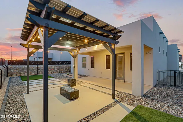 a building outdoor space with patio view