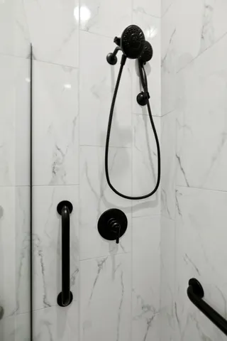 a close view of shower tap