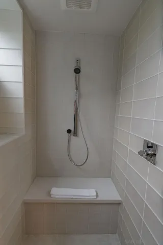a bathroom with a shower