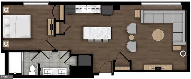 a picture of a brick wall with glass windows