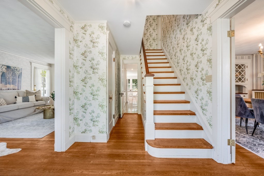 23 Pinewood Road Needham, MA 02492 - Photo 5 of 31 a view of entryway and hall with wooden floor
