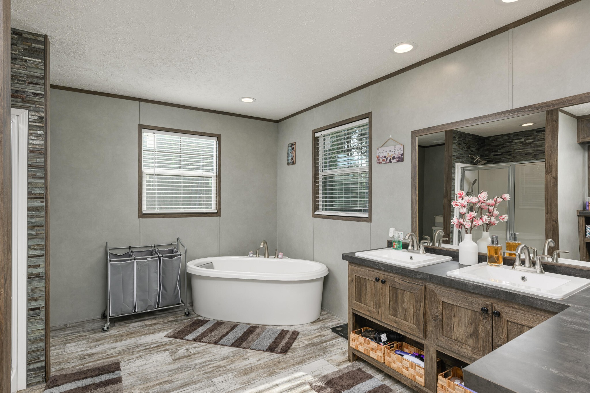 450 Cottonport Ridge Road Decatur, TN 37322 - Photo 13 of 51 a bathroom with a double vanity sink mirror and bathtub