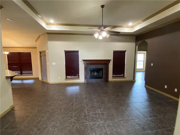 a view of a livingroom with a fireplace