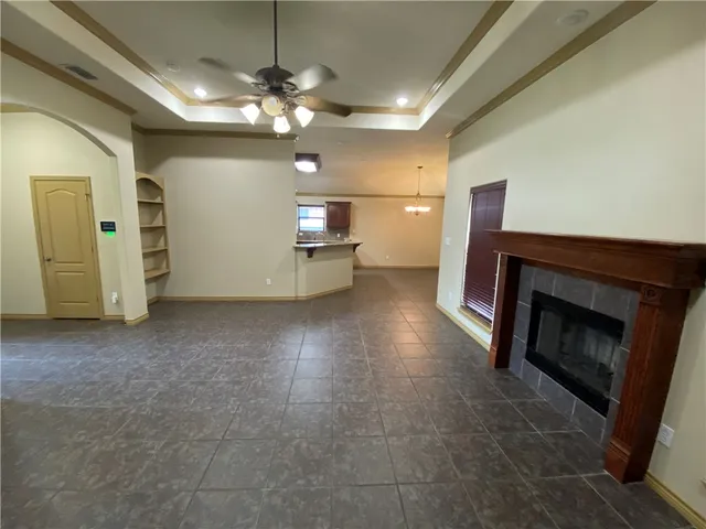 a view of a livingroom with a fireplace