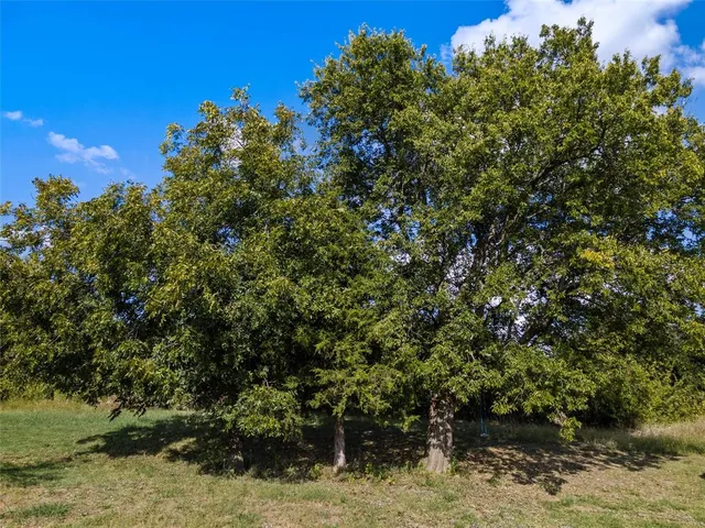 a view of a lake with a yard