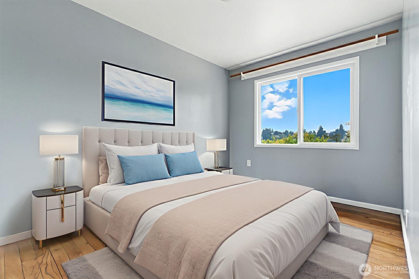 2510 Stephenson Avenue Bremerton, WA 98310 - Photo 16 of 40 a bedroom with a bed and a painting on the wall