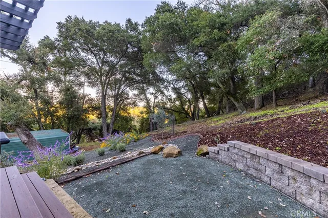 a view of a backyard with a garden
