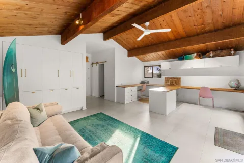 a living room with furniture