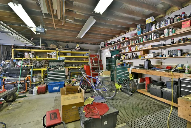 a storage room with washer and dryer
