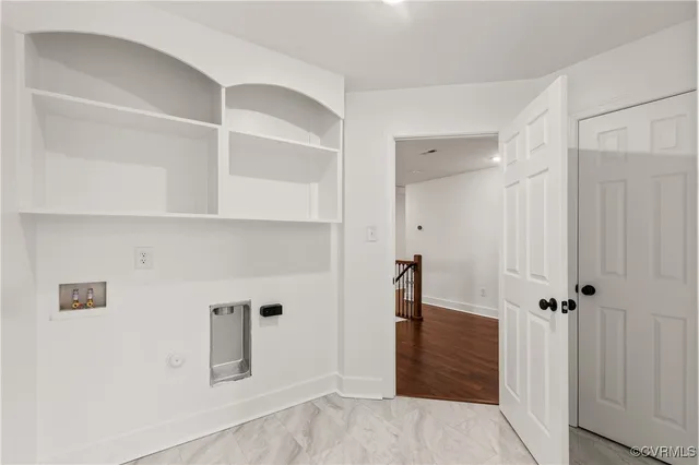 a view of a hallway with closet