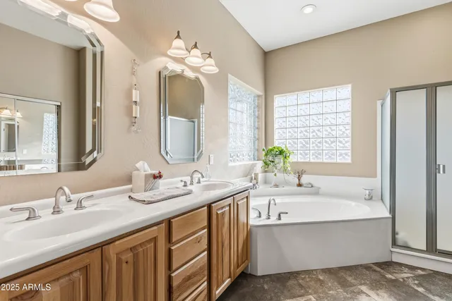 an aerial view of residential house with outdoor space and mountain view