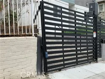 a view of a building with a door