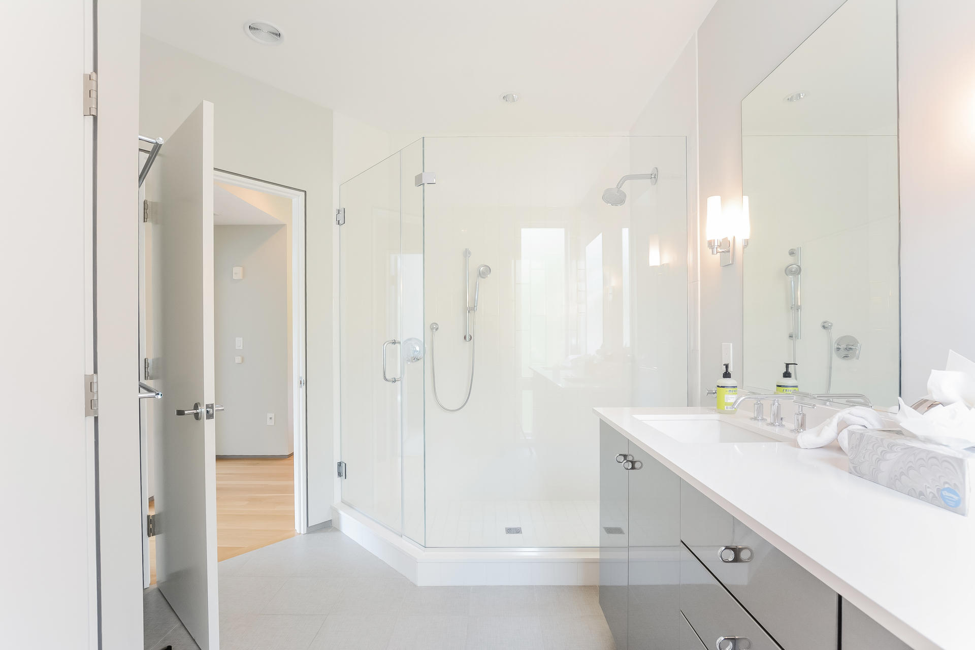 37 The Hunt Circle Mashpee, MA 02649 - Photo 34 of 73 a bathroom with a double vanity sink mirror and shower