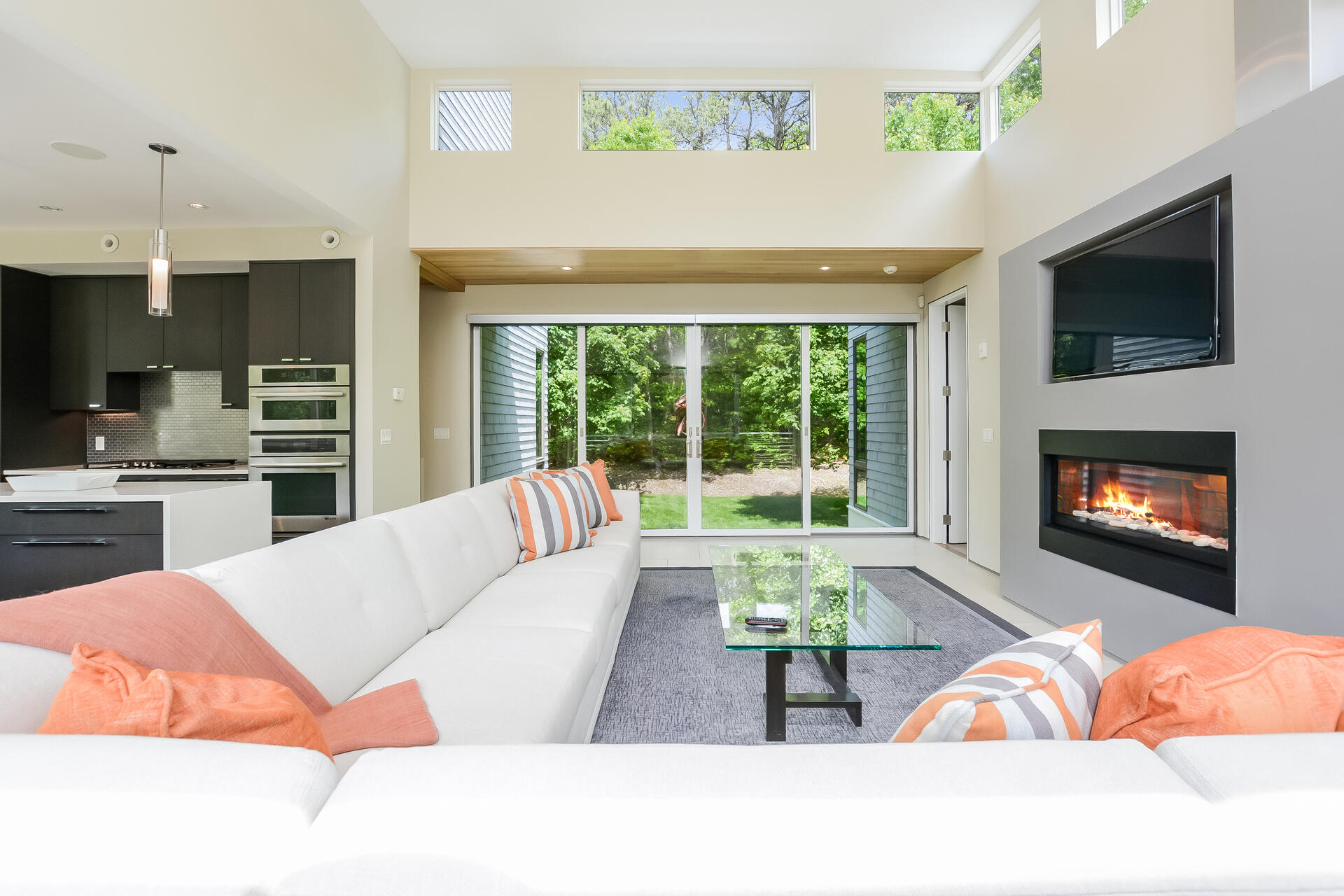 37 The Hunt Circle Mashpee, MA 02649 - Photo 8 of 73 a living room with furniture fireplace and flat screen tv