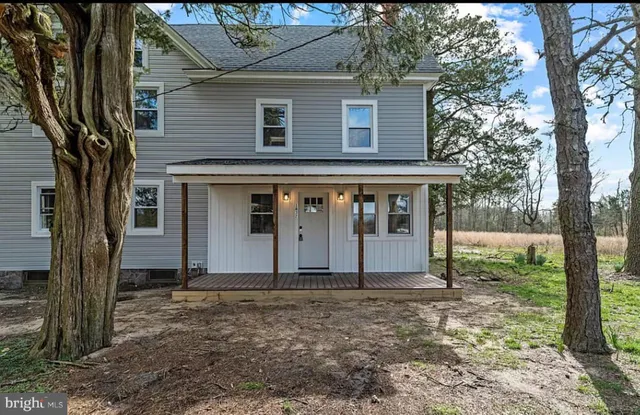 a view of house with yard and large tree