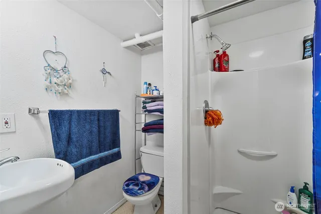 a bathroom with a sink and toilet