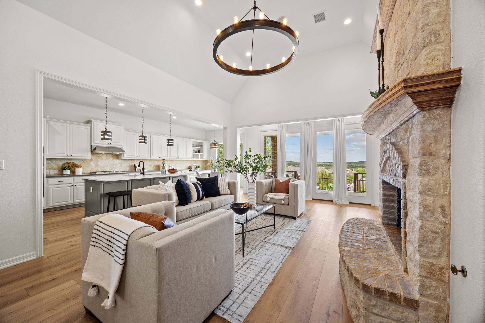 366 Mirafield Lane Austin, TX 78737 - Photo 14 of 34 Living room with panoramic hill country views